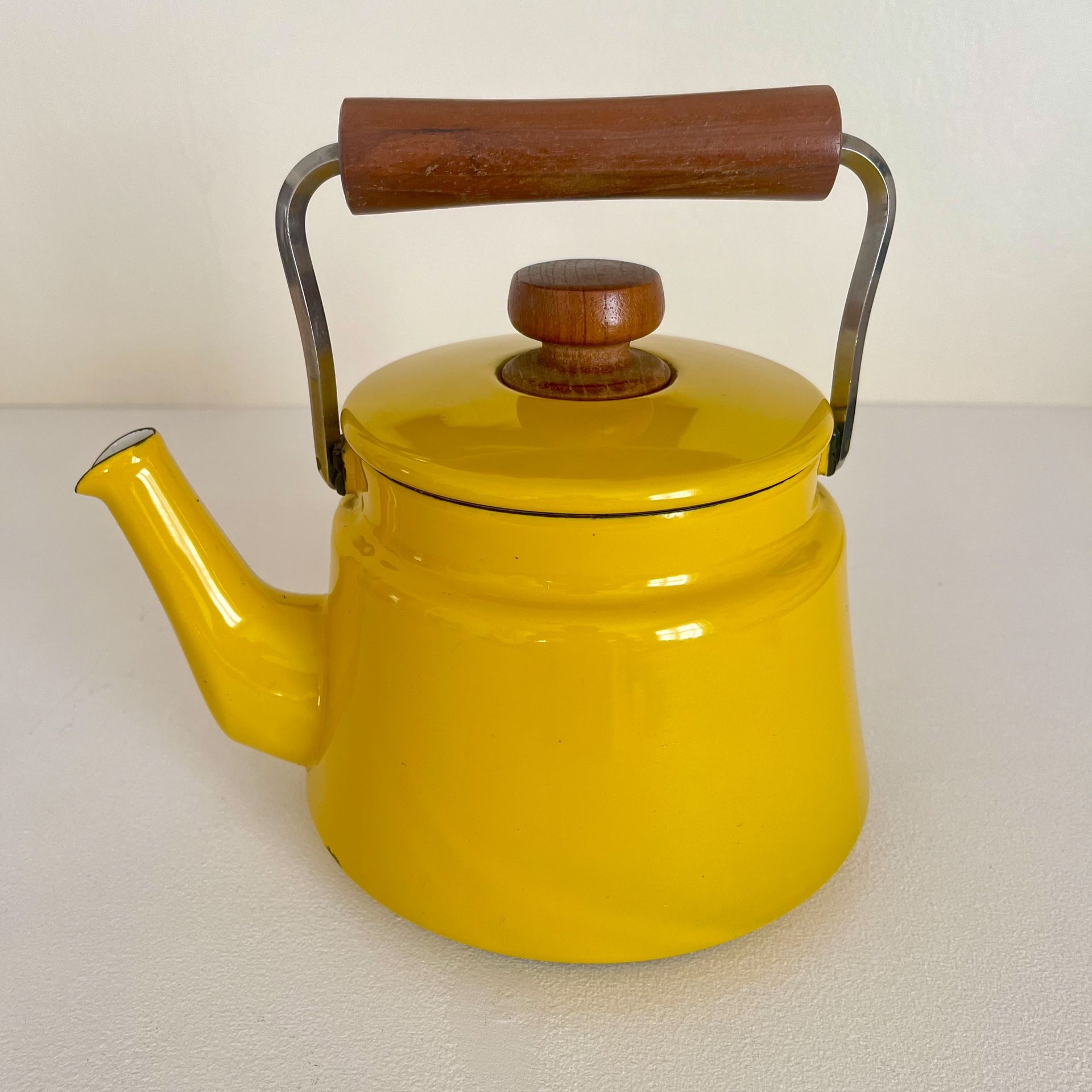 Vintage Yellow Dansk Kobenstyle Tea Kettle