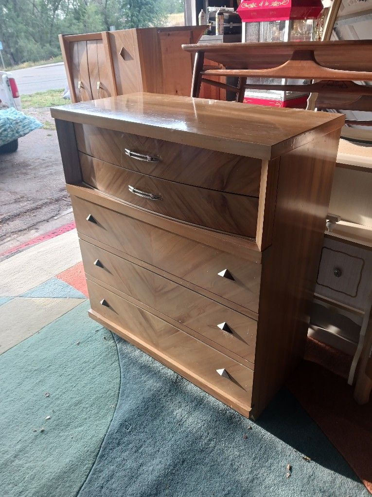 Mid-century Dresser And Chest Very Unique All Wood