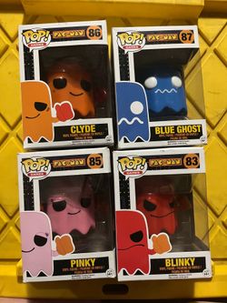 Funko Pop PacMan Retro Arcade 4-Lot -85 pinky 86 Clyde 83 blinky 87 blue ghost