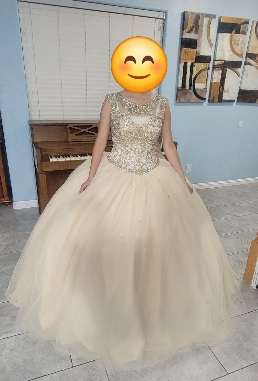 New Champagne QuinceaƱera Dress