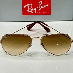 Ray-Ban RB3025 001/51 58-14 Gold Light Brown Gradient Sunglasses
