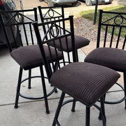 Swivel Metal Bar Stools – Set of 4