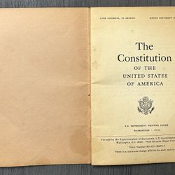 Vintage The Constitution Of The United States Of America Booklet