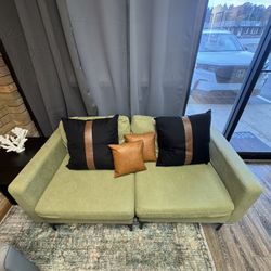 Modern Green Loveseat Sofa – Like New ($300 OBO)