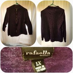 💗Purple Rafaella Leopard Print Sweater💗