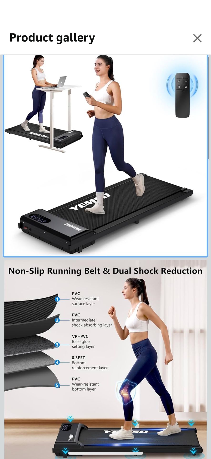 Walking Pad, Walking Pad Treadmill 330 lb Capacity, 3 in 1 Portable Under Desk Treadmill Led display