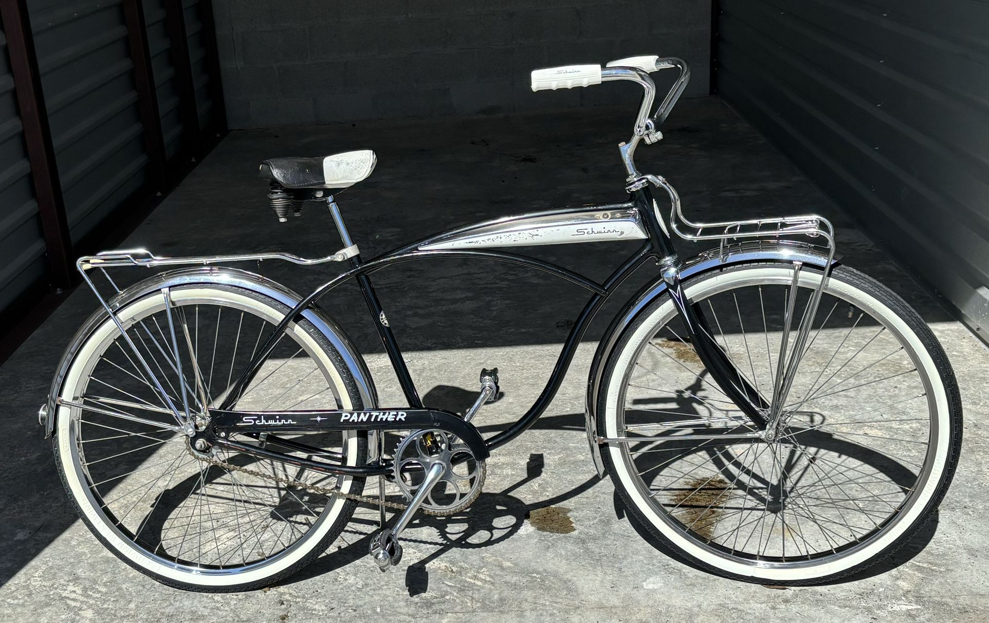 Schwinn Vintage (February 1967) Panther,Original,New Schwinn Westwind Balloon,S-7 Tires 2 jewel Rear Rack