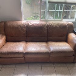 Free Leather, With Metal Frame, Recliner Sofa