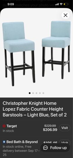 Counter Height Barstools, Set of 2