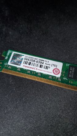 Transcend DDR2 667 DIMM   2 of 1gb each Total 2GB