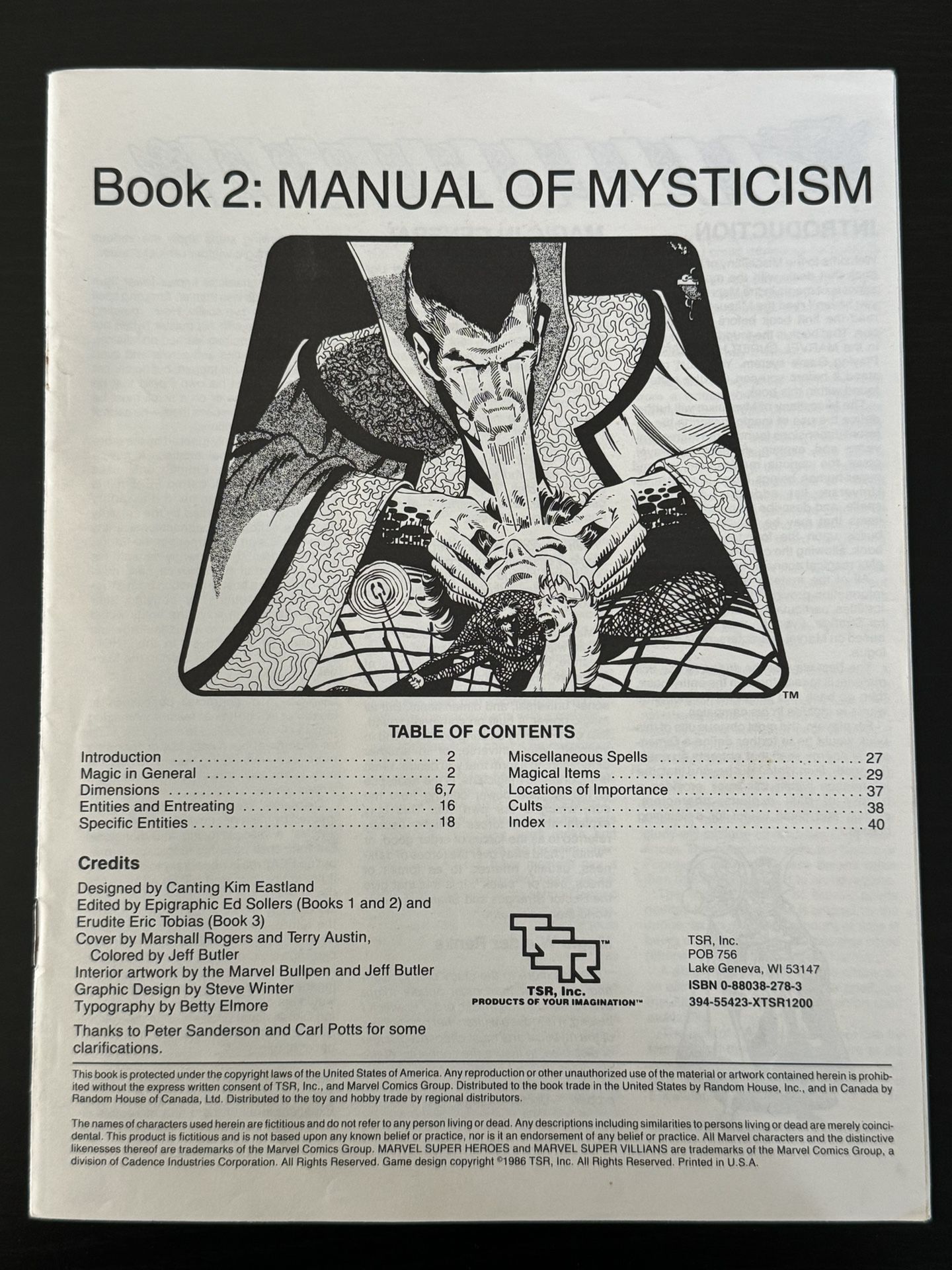 1986 Marvel Realms of Magic/Book 2: Manual of Mysticism (booklet 2 only) TSR