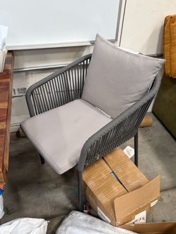 Outdoor Patio Rope Chair with Cushions