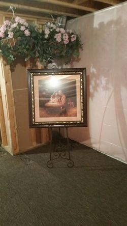 Nativity set picture with easel.