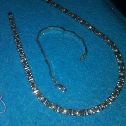 Necklace Bracelets Sterling silver Set.