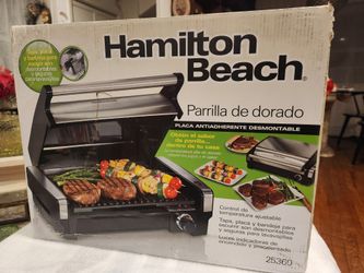 Hamilton Beach Flavor Searing Indoor Grill Stainless Steel Lid