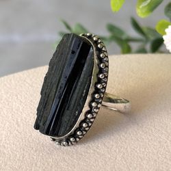 Tourmaline Ring  925 stamped size 8  