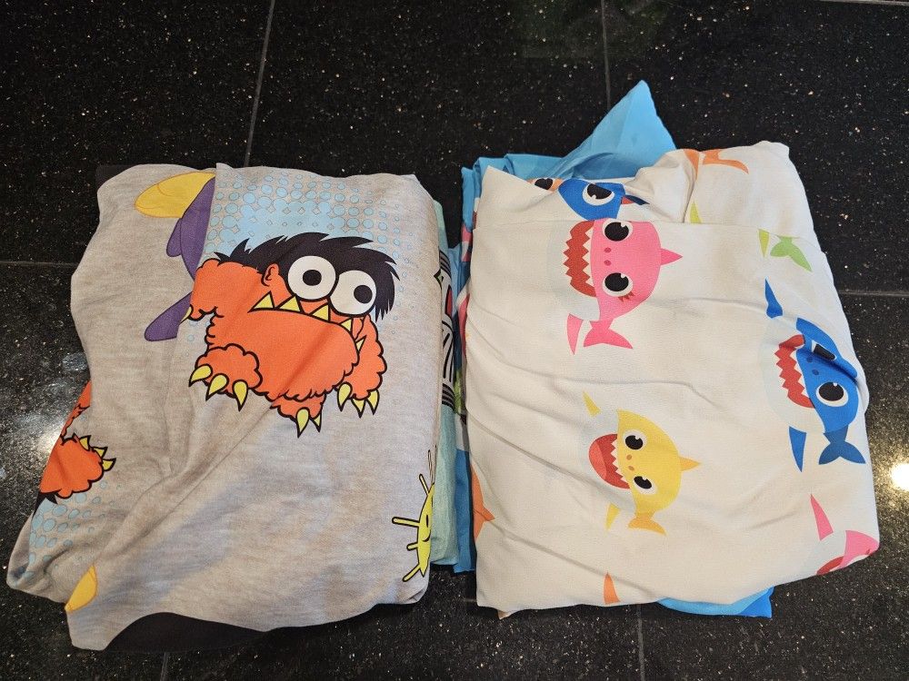 Twin Sheets Ryan's World And Baby Shark