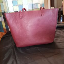 Leather Burgundy Oversized