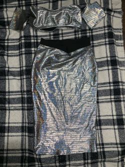 Iridescent custom skirt & crop set