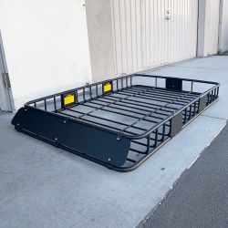 $145 (New) Universal roof rack 64x39 inch car top cargo basket carrier extension luggage holder 150lbs max