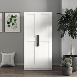 New Assembled kitchen Pantry Cabinet 31.5"X 21.65"Х 63" White