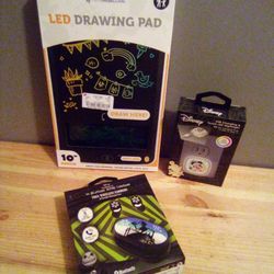 LED Drawing Pad USB Charging Touch LED Night Light And True Wireless Earbuds Bundle For $25