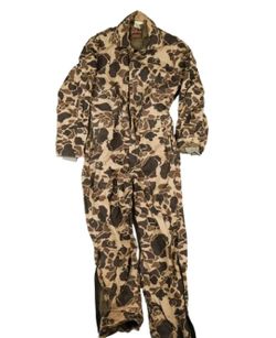MENS CAMOUFLAGE COVERALL HUNTING LARGE QUILT LINED LEG ZIPS