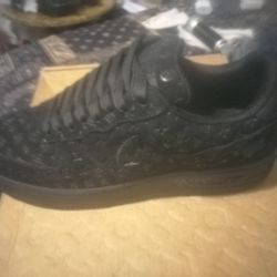 Nike - x Louis Vuitton x Virgil Abloh Air Force 1 Low "Black/Black" sneakers - unisex - Calf Leather/Calf Suede/Rubbe