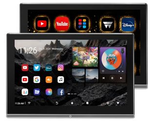 2 Pack 11.6inch Android 14 Car Headrest Monitor for Backseat Entertainment, FHD IPS Touchscreen with 4K Playback, Support Phone Wireless Mirroring, HD