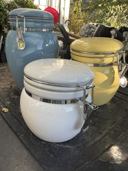 3 Different Colored & Size Canisters ( Heavy Duty)