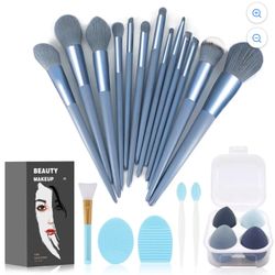 Make Up Brushes 22 Pieces Kit Blue 