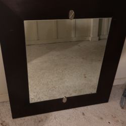 Baker furniture, heavy wood, framed mirror