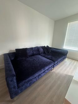 HUGE Royal blue sofa - Good condition