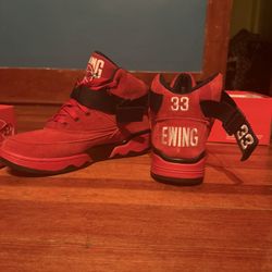 Patrick Ewing 33 Hi Red Suede Sneakers - Men's Size 11 - Like New w/ Original Box