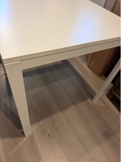 IKEA square table with 2 stackable chairs