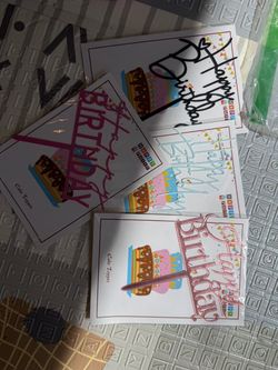 Set of 4 happy birthday cake toppers