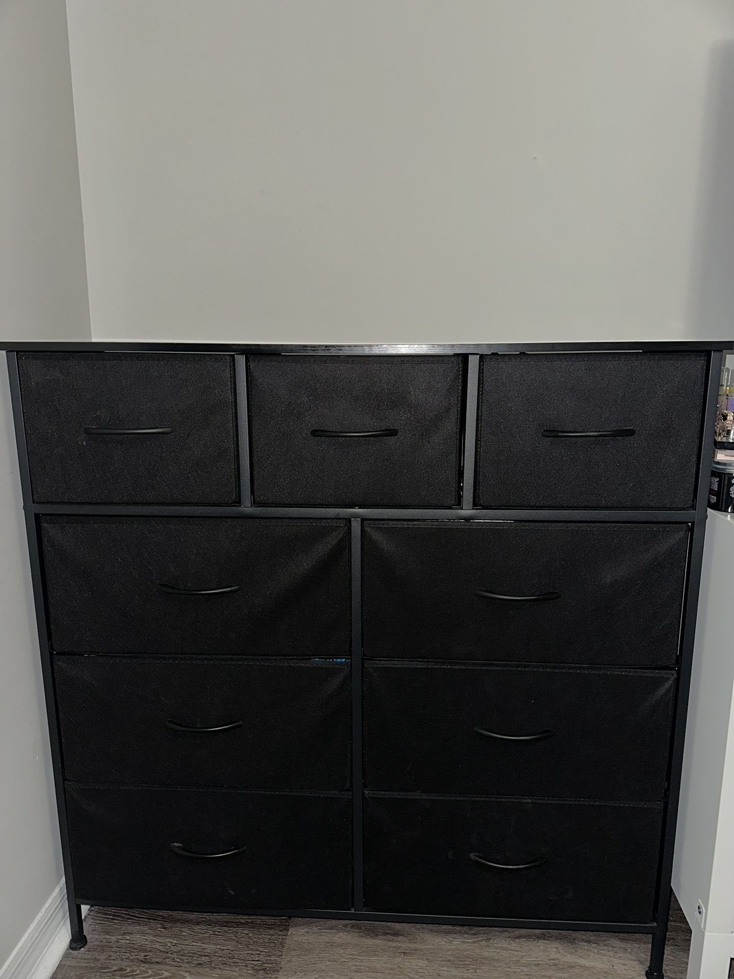 9 Drawers Fabric Dresser Bedroom Chest Furniture Tower Rustic with Storage Bins