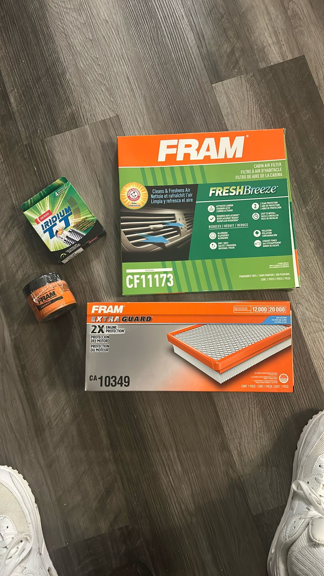 FRAM Cabin Air Filter, Engine Filter & Oil Filter w/ 4 DENSO Iridium Spark Plugs