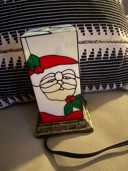 Stained Glass Santa Claus Accent Lamp