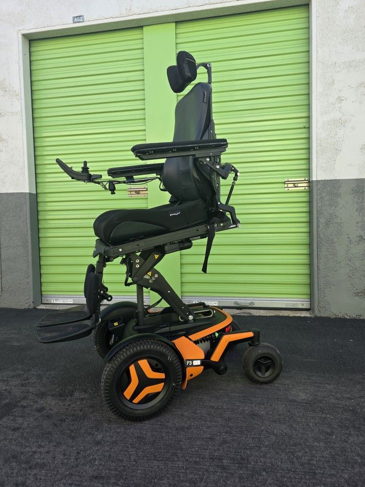 Permobil F3 Lays Flat, Raises Up 12"