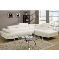 White Faux Leather Chrome Legs Brand New In Box Firm Price $680 