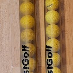 Almost Golf Practice Stick Ball Storage Grabber Picker Shag Tube 39" - Lot of 2 with golf balls