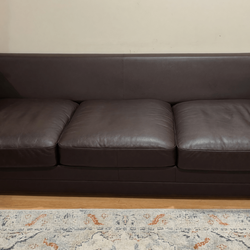 IKEA Dark Brown Leather Sofa – Like New, 3-Seater 88in - Washington, DC