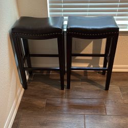 Dark Brown Barstools 2 Set 