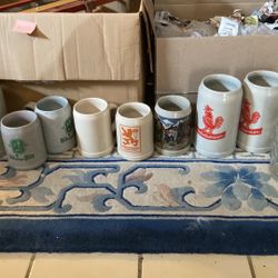 Variety of Beer Stien stone and glass mugs $125obo