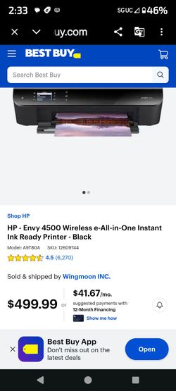 Hp envy 4500 all in one printer