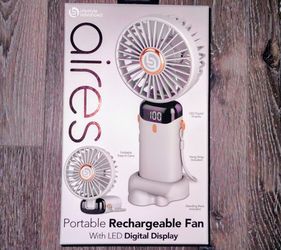 New portable rechargeable fan with LED digital display
