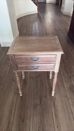 Drexel Rare Wood End Table with Two Drawers