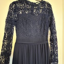 Woman Dress Blue Navy Long