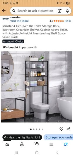 4 tier bathroom over toilet storage rack